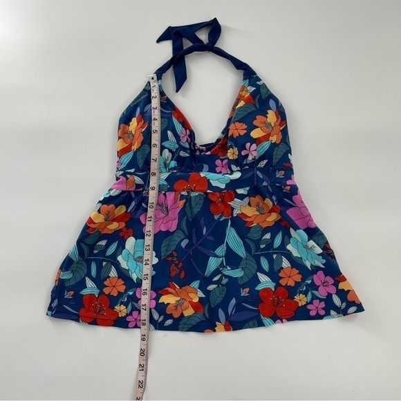 Heat Swimwear Womens Blue Floral SwimSuit Tankini SIZE Medium - Picture 3 of 9